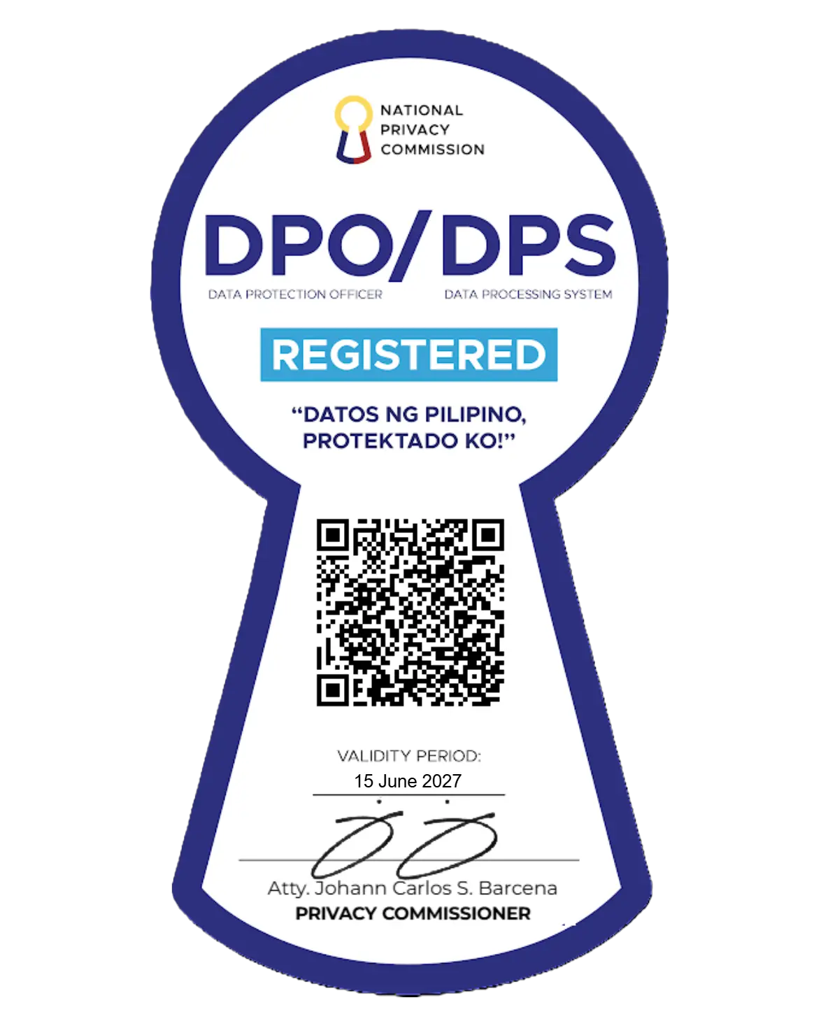 Official data protection registration seal (NPC / COR)